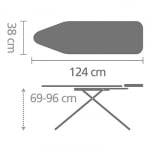 Маса за гладене B 124 x 38 см с поставка за парогенератор, PerfectFlow Bubbles, Brabantia Холандия