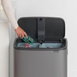 Кош за разделно събиране на смет Bo Touch 2 x 30 литра - Platinum, Brabantia Холандия