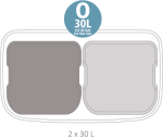 Кош за разделно събиране на смет Bo Touch 2 x 30 литра - Platinum, Brabantia Холандия