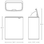 Кош за разделно събиране на смет Bo Touch 2 x 30 литра - Platinum, Brabantia Холандия
