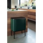 Кош за разделно събиране на смет 11 + 23 литра Bo Touch, Pine Green, Brabantia Холандия