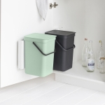 Кош за разделно събиране на смет 2 х 12 литра Sort&Go - Dark Grey & Jade Green, Brabantia 