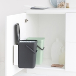 Кош за разделно събиране на смет 2 х 12 литра Sort&Go - Dark Grey & Jade Green, Brabantia 