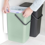Кош за разделно събиране на смет 2 x 16 литра Sort&Go - Dark Grey & Jade Green, Brabantia 