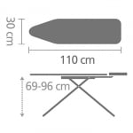 Маса за гладене A 110 x 30 см с поставка за ютия, Calm Rustle, Brabantia Холандия