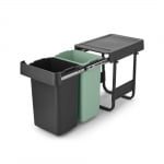 Кош за смет за разделно събиране 2 x 15 литра Sort&Go, Dark Grey & Jade Green, Brabantia Холандия