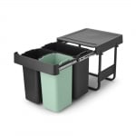 Кош за смет за разделно събиране Sort&Go 2 x 10 литра + 20 литра, Dark Grey & Jade Green, Brabantia Холандия