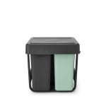 Кош за смет за разделно събиране Sort&Go 2 x 10 литра + 20 литра, Dark Grey & Jade Green, Brabantia Холандия