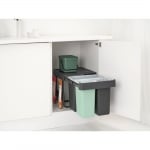 Кош за смет за разделно събиране Sort&Go 2 x 10 литра + 20 литра, Dark Grey & Jade Green, Brabantia Холандия