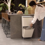 Кош за разделно събиране на смет 20+25 литра SortUp Hi - Soft Beige, Brabantia 