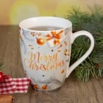 Коледна порцеланова чаша за чай 300 мл, Merry Christmas