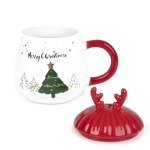 керамична коледна чаша с капак