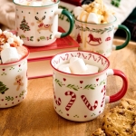 чаша за чай с коледно бастунче