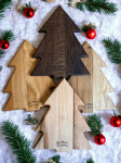 Орехова дъска за сервиране във формата на Коледна Елха, 28 x 20 см