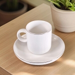 Керамичен сервиз за еспресо кафе 100 мл - 12 части, Бяла прелест