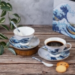 ПОрцеланов комплект за еспресо кафе 90 мл Blue Wave, 6 части