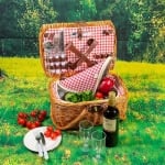 Хладилна кошница за пикник за 4 човека, кафяв цвят