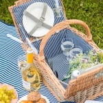 Кошница за пикник за 4 човека с подвижна термо чанта за храна, бежов цвят