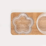 Акациева поставка със стъклени купички, 33 x 8.5 x 6.5 см GIBARA, HOMLA Полша