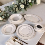 Керамичен сервиз за хранене 33 части - Класика в бяло