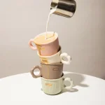 Порцеланова чаша за кафе или чай 300 мл SMYLE - сива, HOMLA Полша