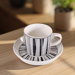 Керамични чаши за кафе или чай 200 мл с подложни чинийки - 4 части, Хармония