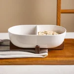 купа за ядки с 2 секции и дървена стойка