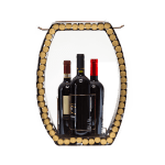 Метална поставка за бутилки вино и чаши, 33.5 x 17.5 x 45 см