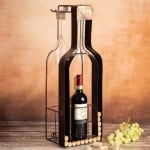 Метална поставка за бутилки вино и чаши, 20.5 x 17.5 x 63.5 см
