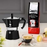 Кафеварка за 3 кафета Moka Express Color, черен цвят, Bialetti Италия