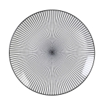 Порцеланова основна чиния 27 см NAVIA BLACK, черни ленти, HOMLA Полша