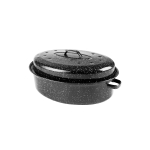 Емайлирана стоманена овална тенджера 42 x 32 см - черна, IBILI Испания