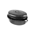 Емайлирана стоманена овална тенджера 36 x 26 см - черна, IBILI Испания