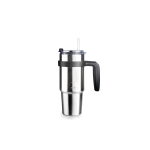 Двустенна термочаша с дръжка и сламка IBILI Go Cup