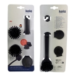 Кухненска четка с 2 броя резервни глави Pit, цвят черен, KELA Германия