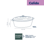 Чугунена овална тенджера с капак 36 х 29 см Calido - зелена, KELA Германия