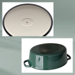 Чугунена овална тенджера с капак 36 х 29 см Calido - зелена, KELA Германия