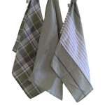 Комплект от 3 бр домакински кърпи за съдове 65 х 45 см Pasado - маслинено зелени, KELA Германия