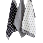 Комплект от 3 бр домакински кърпи за съдове 65 х 45 см Pasado“ - 65х45 см - черно-бели, KELA Германия