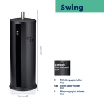 Стойка за резервни ролки тоалетна хартия Swing, черна, KELA Германия