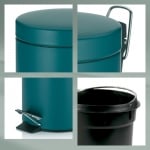 Кош за отпадъци с педал 3 литра Monaco, петролено син цвят, KELA Германия
