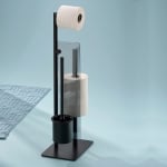 К-т стойка за тоалетна хартия, четка и държач за рез. ролки “Style 2.0“ - черна - свободно стояща, KELA Германия