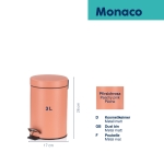 Кош за отпадъци с педал 3 литра Monaco, цвят прасковено розов, KELA Германия