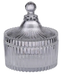 стъклена захарница с капак