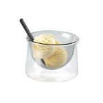 PHILIPPI Двустенна купичка за сладолед с лъжица GELATO - сива