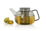 Стъклен чайник с инфузер 1.6 л - сиво стъкло Yuna, AdHoc Германия