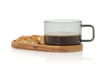 чаша за кафе 300 мл с дървена подложка