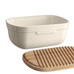Кутия за хляб с дъска 35.5 х 24.5 см BREAD BOX, цвят екрю, EMILE HENRY Франция