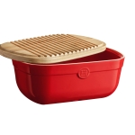 Кутия за хляб с дъска 35.5 х 24.5 см BREAD BOX, червен цвят, EMILE HENRY Франция