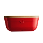Кутия за хляб с дъска 35.5 х 24.5 см BREAD BOX, червен цвят, EMILE HENRY Франция